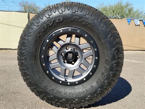 6lug Ford 17x8.5 XD Series Machete and LT35x12.50R17 Toyo Open Country ...