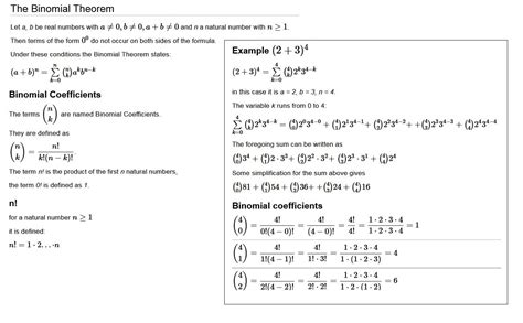 Binomial Theorem Practice Worksheet