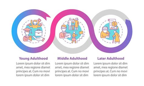 Premium Vector | Stages of adulthood vector infographic template. lifecycle presentation outline ...