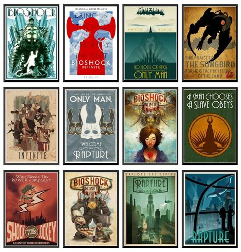 BIOSHOCK RAPTURE Posters Game Wall Prints White Glossy Paper Vivid ...