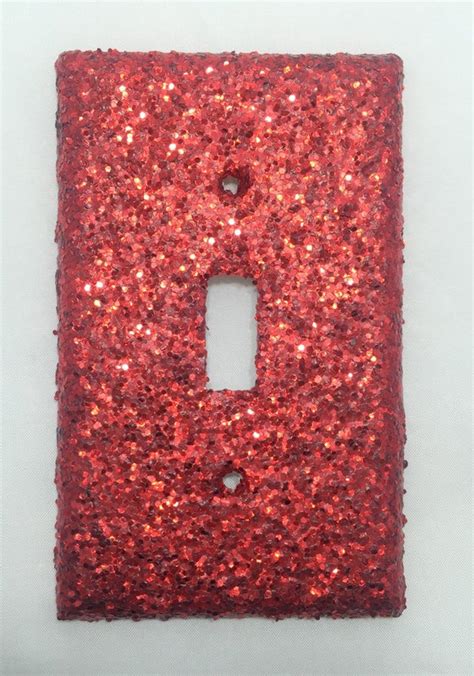 Ruby Red Glitter Single Light Switch Cover / Outlet Cover / | Etsy