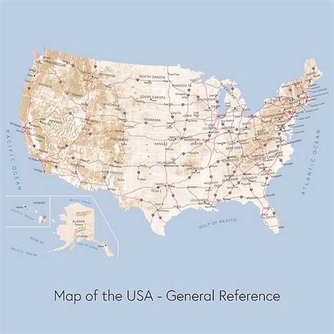 Map of the USA general reference Our beautiful pictures are available as Framed Prints, Photos ...