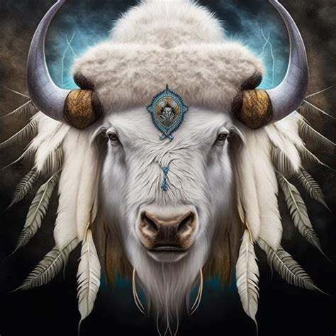 Sacred White Buffalo Native American Art Print or Canvas - Etsy