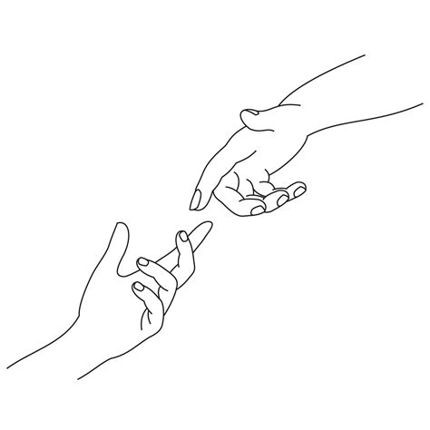 The concept of two hand that try to helping reaches or touch and ...