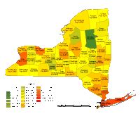 Editable New York County Populations Map - Illustrator / PDF | Digital ...