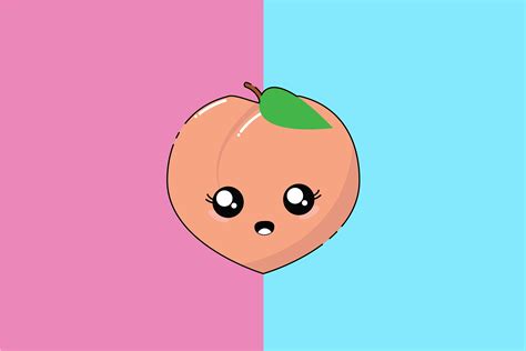 Kawaii Cute Peach By Red Sugar Design | TheHungryJPEG.com