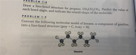 Solved PROBLEM 1-8 Draw a line-bond structure for propane, | Chegg.com