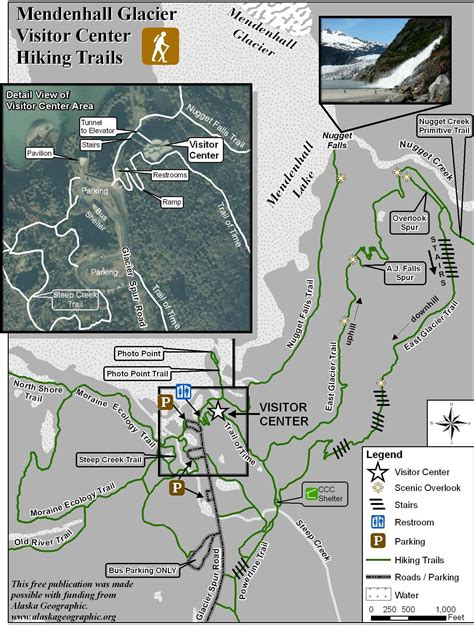 Mendenhall Glacier Trails Map | Tongass national forest, Mendenhall, Alaska travel