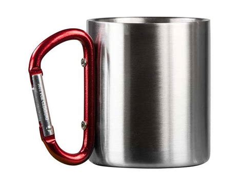 Life Gear Stainless Steel Double Walled Mug with Carabiner Handle ...