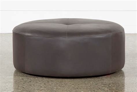 round leather ottoman