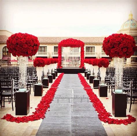 Ceremony | Red wedding decorations, Red wedding theme, Red wedding