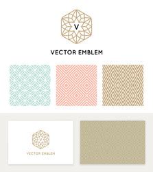 Set of graphic design elements and logo Royalty Free Vector