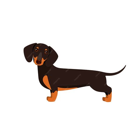 Premium Vector | Dachshund on a white background Cartoon design