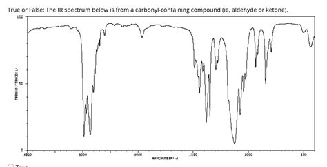 Solved True or False: The IR spectrum below is from a | Chegg.com