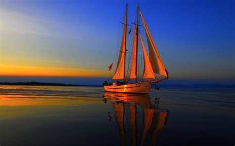 HD Sunset Sailing Wallpaper | Download Free - 138160