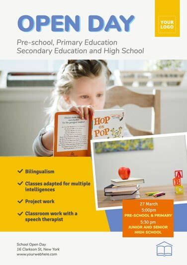 School Open Day Poster Templates