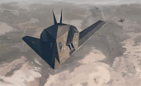 Images Airplane Lockheed F-117 Nighthawk Painting Art 2489x1519