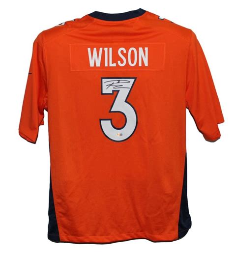 Russell Wilson Signed Denver Broncos Orange Nike XL On Field Jersey FAN ...