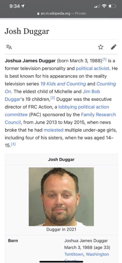 PHOTO Josh Duggar's Wikipedia Page Was Changed After His Arrest