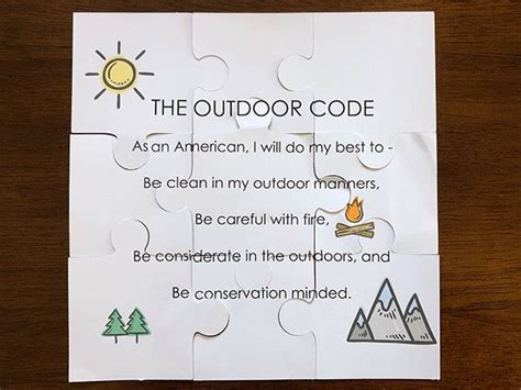 Cub Scout Outdoor Code Printable - Printable Word Searches