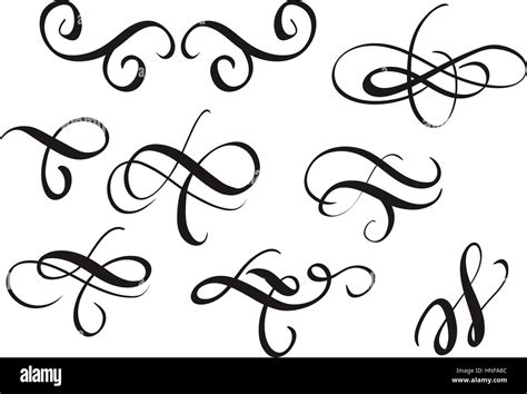 set of vintage decorative flourish for design. Vector illustration EPS10 Stock Vector Image ...