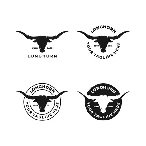 Premium Vector | Longhorn logo set