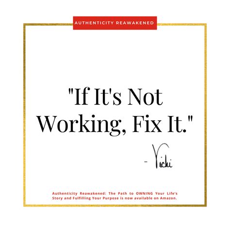 If It’s Not Working, Fix It - Vicki Znavor