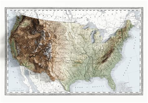 USA Vintage Topographic Map – Visual Wall Maps Studio, 47% OFF