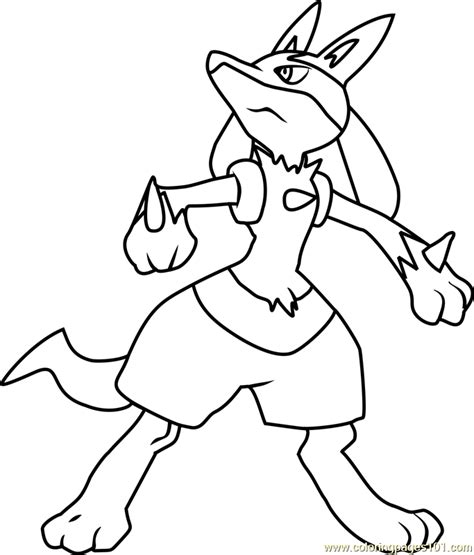 Lucario Pokemon Coloring Page for Kids - Free Pokemon Printable ...