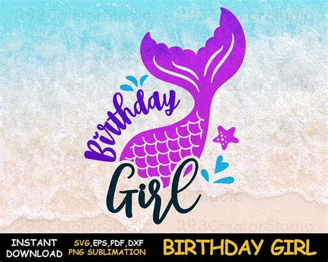 Birthday Mermaid Birthday Svg Mermaid Svg Mermaid Tail Svg Etsy | Images and Photos finder