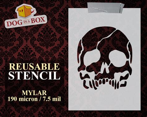 Skull Stencil N.4 Reusable Graffiti Stencil Skull, Graffiti Stencil ...