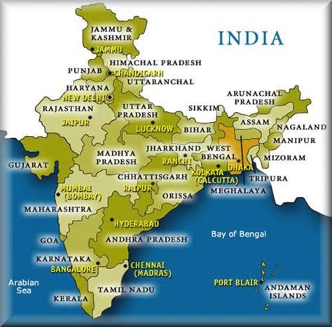 Capitals Of Indian States Map - Printable Map