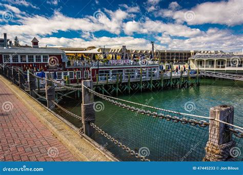 Restaurants at the Harbor in Downtown Bar Harbor, Maine. Editorial Stock Photo - Image of urban ...