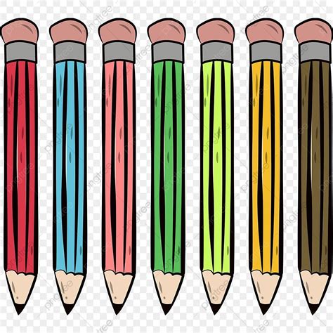 Colorful Pencils Clipart Transparent PNG Hd, Cartoon Vector Campus ...