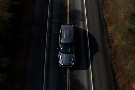 Premium AI Image | Aerial view of a car on the road