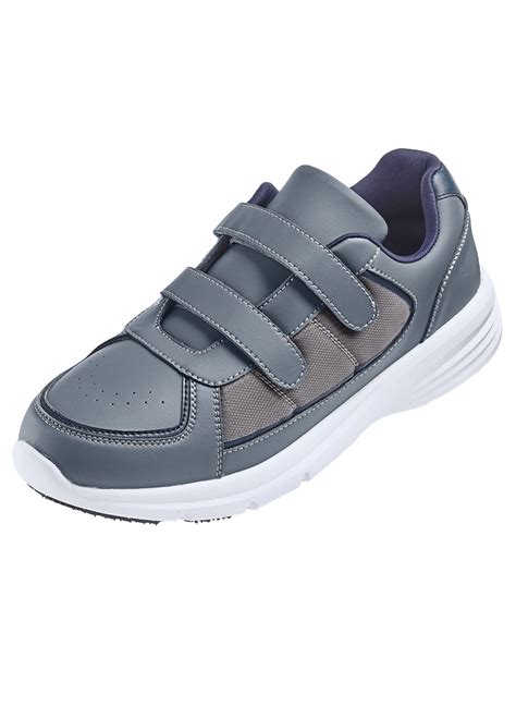 Dr. Leonard's Men?s Diabetic Touch Closure Sneaker - Color Gray Size 11 (Wide) - Walmart.com