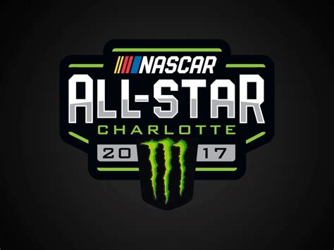 the logo for nascar all - star charlotte, with monster's numbers on it