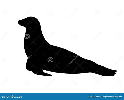 Silhouette of a sea lion stock vector. Illustration of marine - 243282966