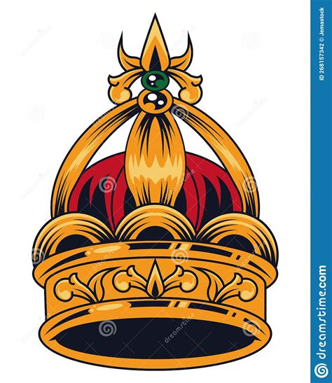 Golden crown with fleur stock vector. Illustration of costume - 268157342