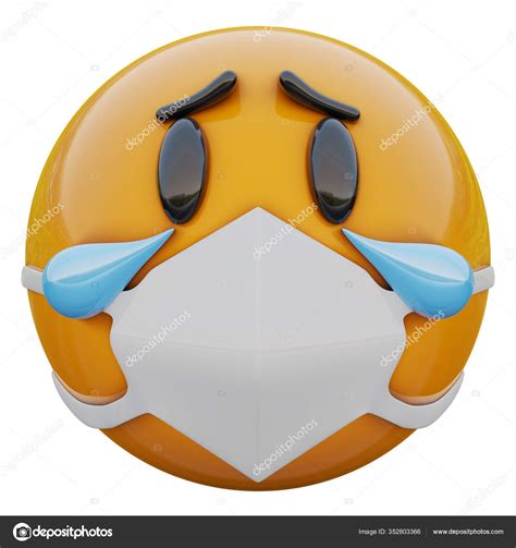 Render Crying Sad Yellow Emoji Face Medical Mask Protecting Coronavirus ⬇ Stock Photo, Image by ...