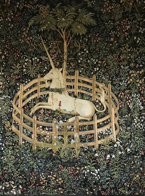 "This is a tapestry reprodiction of the famous medieval Unicorn In ...