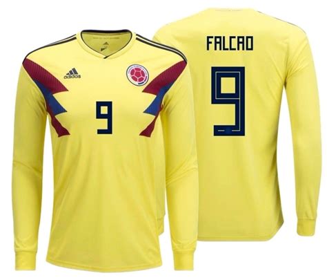 ADIDAS RADAMEL FALCAO COLOMBIA LONG SLEEVE HOME JERSEY FIFA WORLD CUP ...