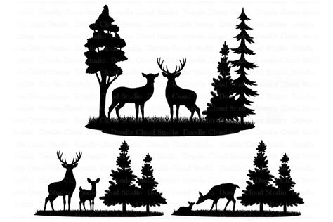 Deers Bundle SVG Deer SVG Files for Silhouette & Cricut. | Etsy | Deer, Animal silhouette, Clip art