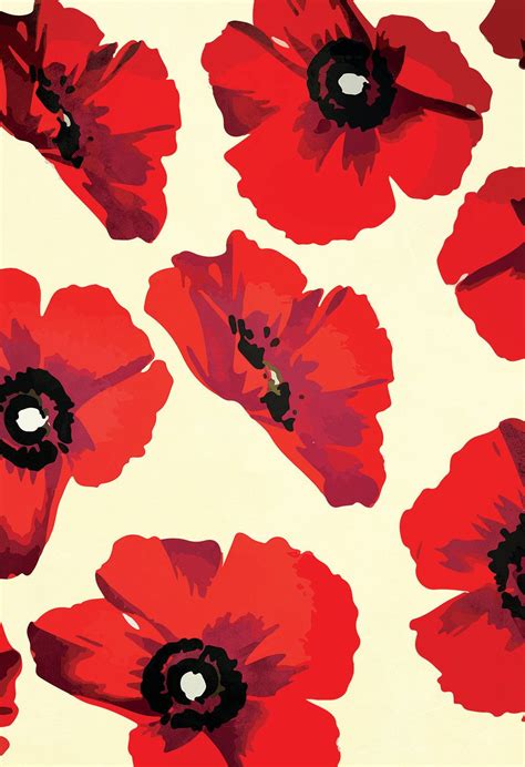 Poppy Art Print Large Red Poppies Flower Pattern - Large Giclee Home ...