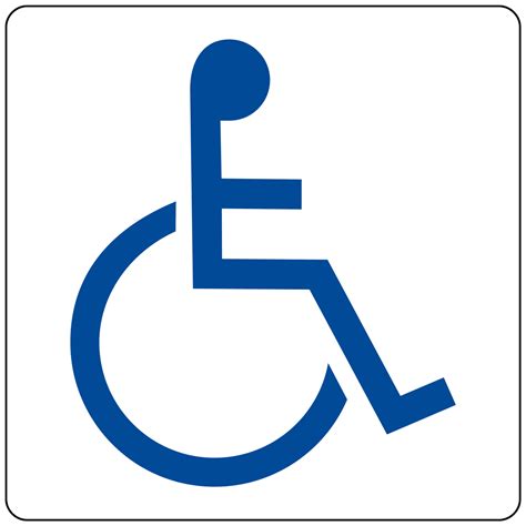 ADA Wheelchair Accessible Symbol Blue on White Sign NHE-1-BLUonWHT