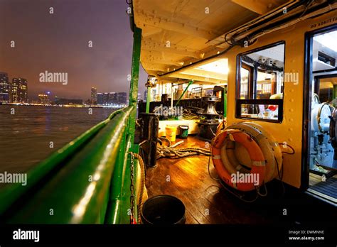 Hong Kong harbour at night, view from ferry Stock Photo - Alamy