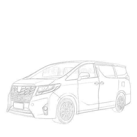 Car Toyota Alphard sketch editorial image. Illustration of white - 95609565