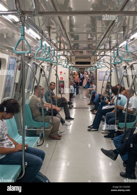 Interior from the metro line from Taksim square in Istanbul Turkey, a modern public transport ...