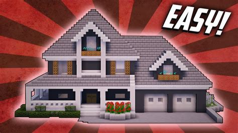 Minecraft: How To Build A Suburban Mansion House Tutorial (#4) - YouTube