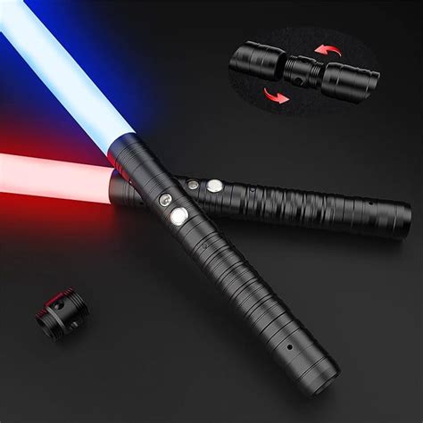 Amazon.com: Oueyes Lightsabers 2 Pack Metal Hilt Light Sabers RGB 7 ...